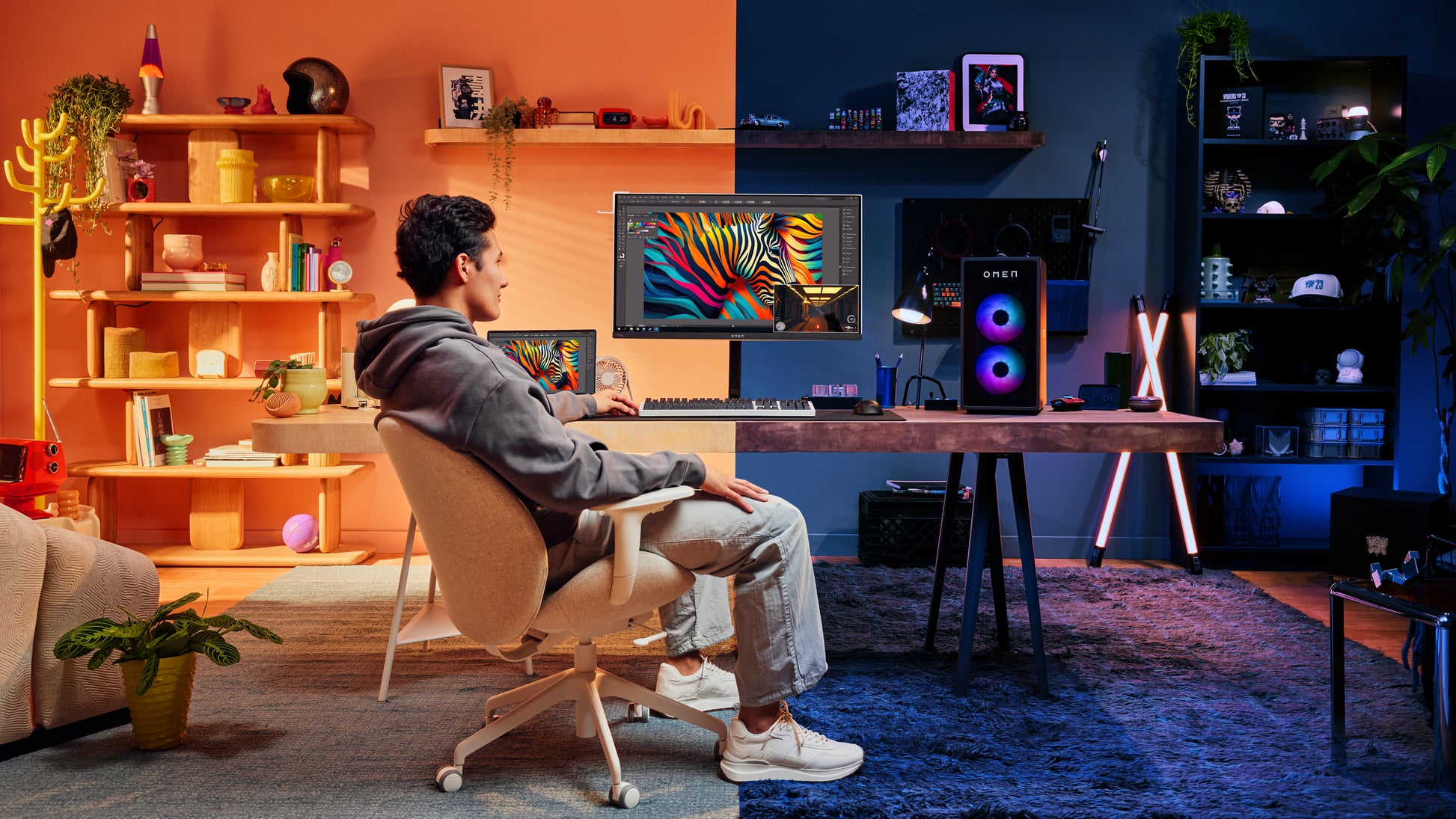 HP OMEN Transcend 32 – 31,5", 3840 × 2160 (4K), OLED, 240 Hz, USB-C 140 W, KVM, DisplayHDR 400