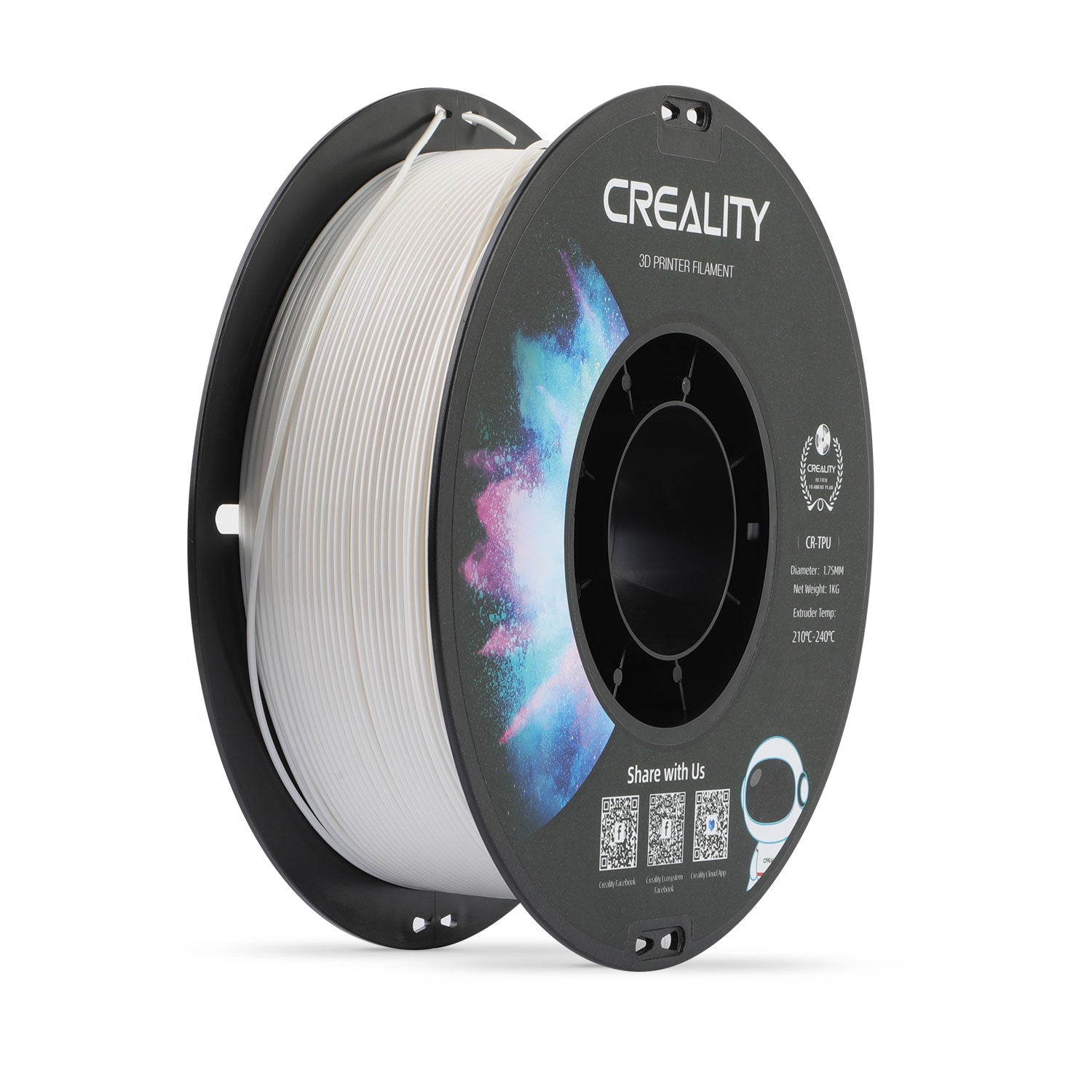 Creality 3D-Drucker-Filament TPU 1,75 mm Weiss, 1 kg – für Creality FDM 3D-Drucker