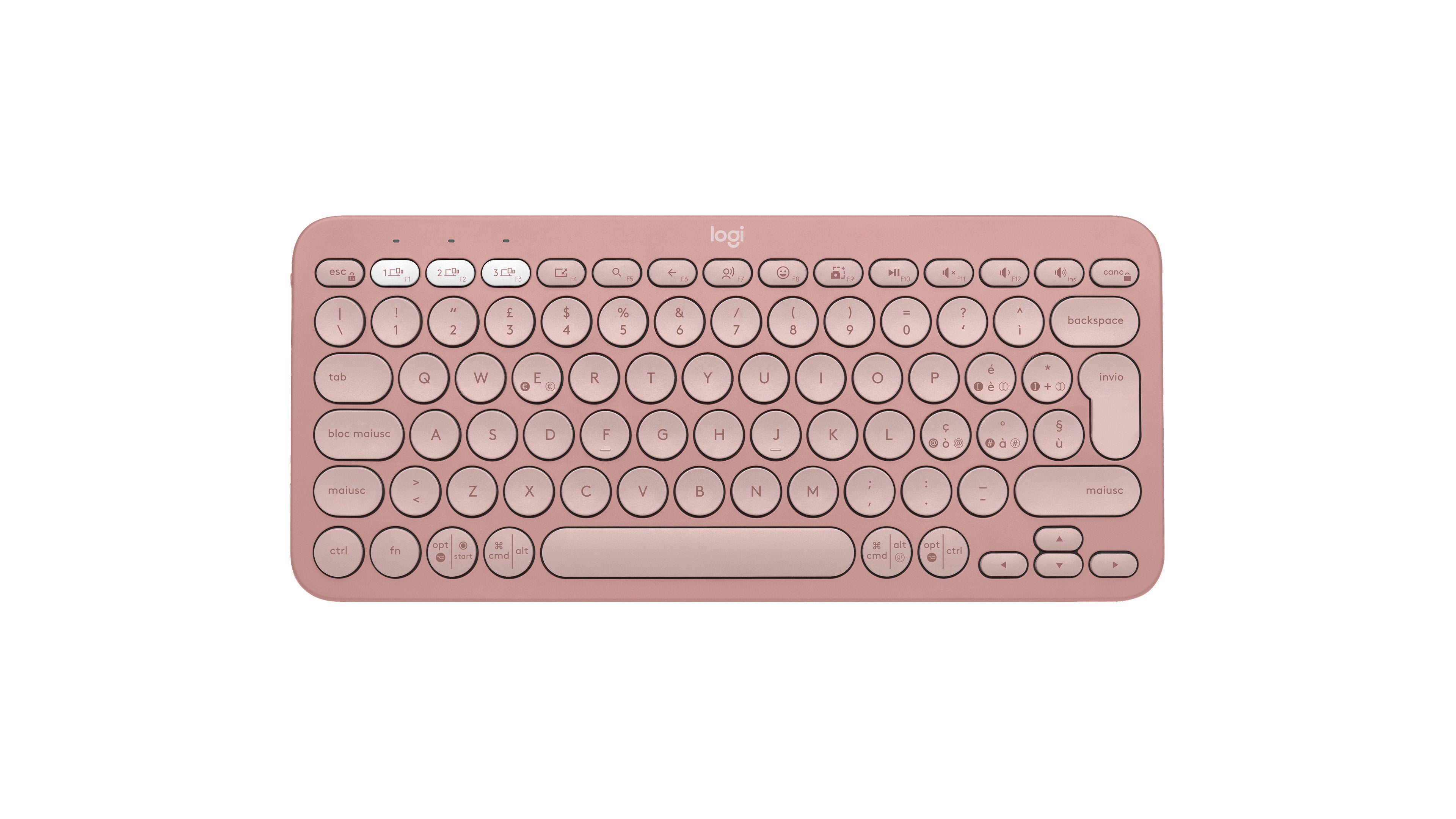 Logitech Pebble Keys 2 K380s – Mini Tastatur – Schere – Bluetooth – QWERTY (IT) – für Logi Bolt Empfänger