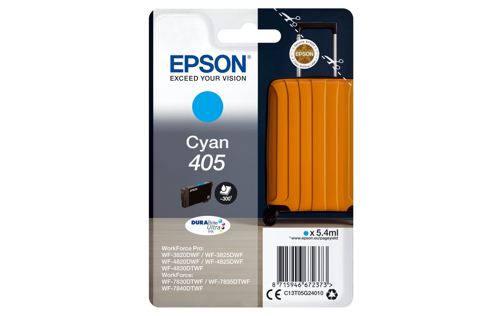 Epson Tintenpatrone 405, cyan, 5,4 ml