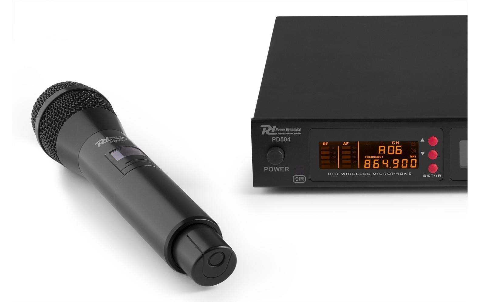 Power Dynamics PD504 Bühnenmikrofon 4er-Set – XLR/6,3 mm Klinke, Kabellos, Niere, 60–18'000 Hz