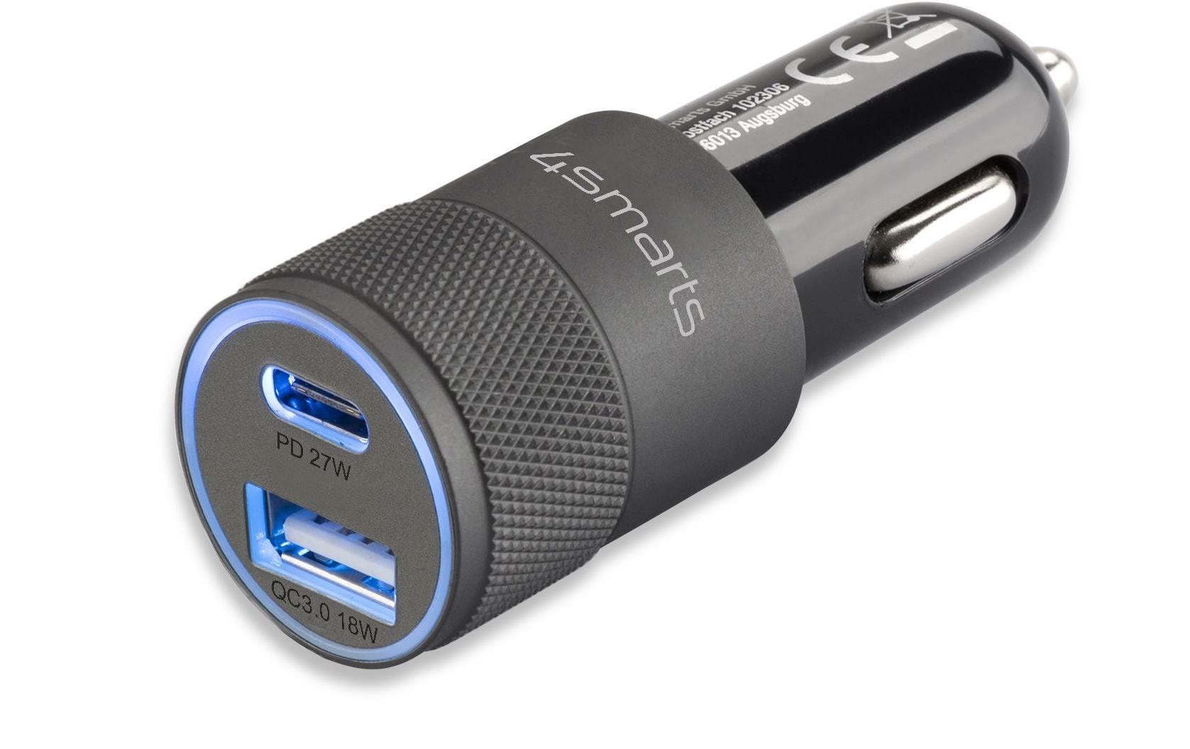 4smarts Rapid Kfz-Ladegerät – 27 W, 1× USB-A, PD