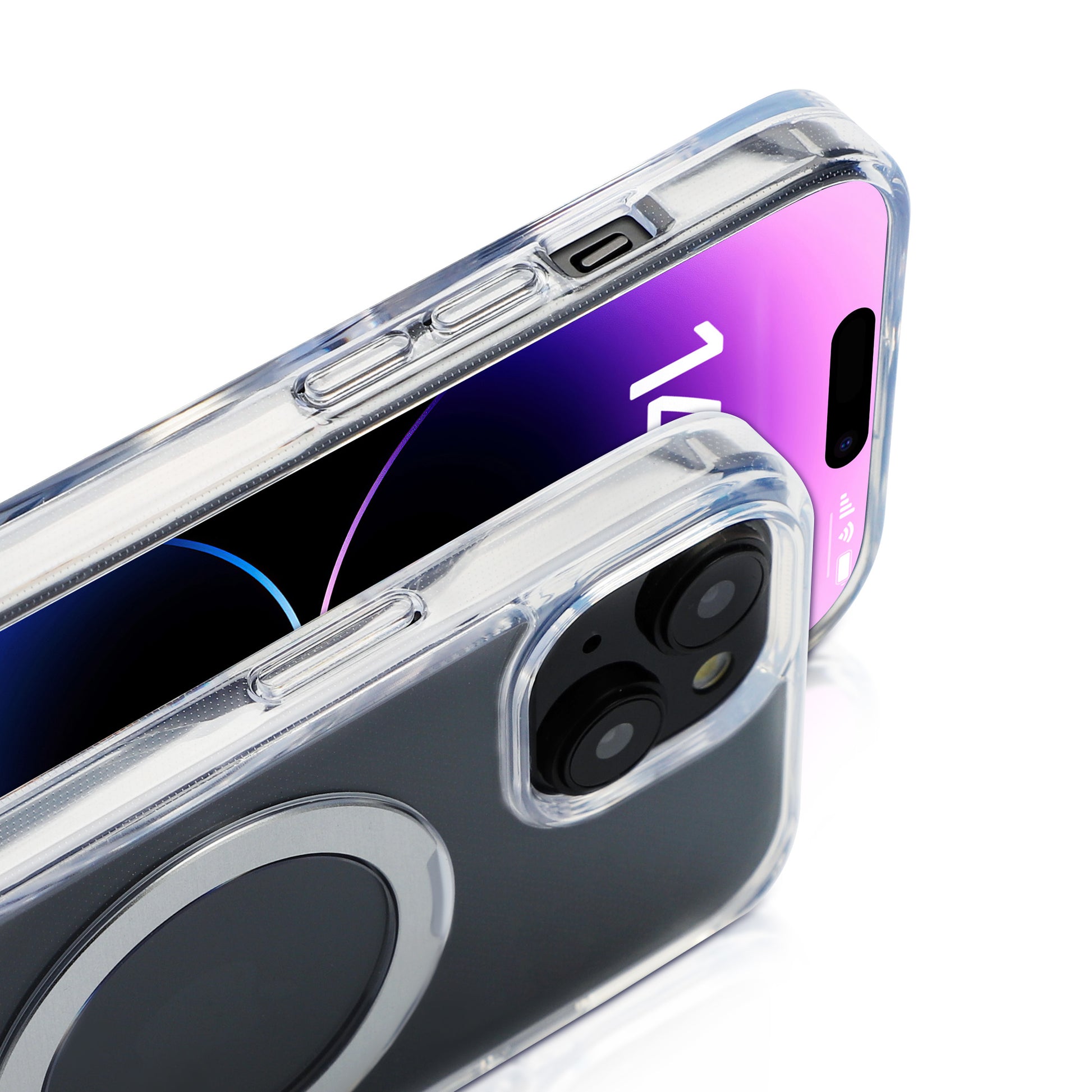 nevox StyleShell SHOCKFlex Backcover – für Apple iPhone 15 Plus, MagSafe, PC+TPU, Transparent