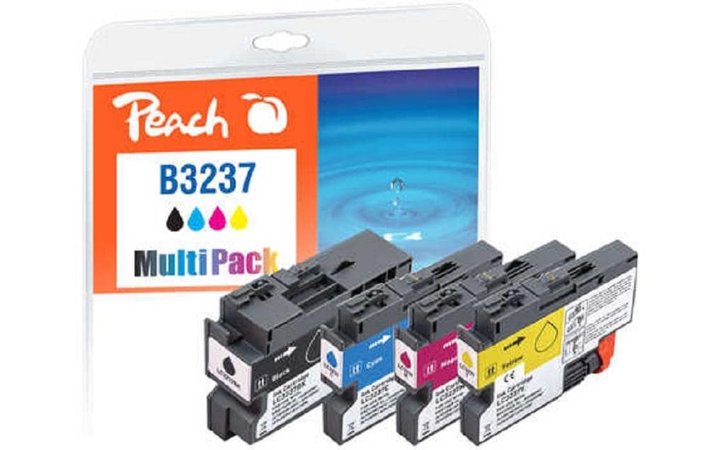 Peach LC-3237 Tintenpatronen-Multipack, Schwarz/Cyan/Magenta/Gelb (Kompatibel) – für Brother HLJ/MFCJ