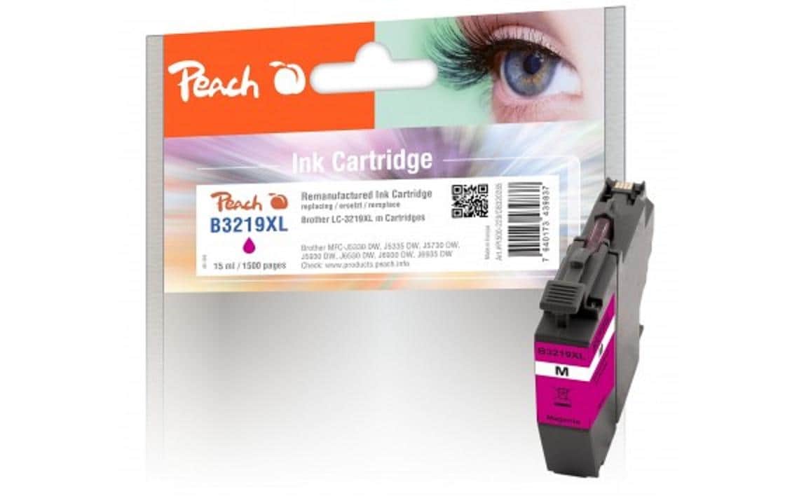 Peach LC-3219XL Magenta Tintenpatrone (Kompatibel) – 1'500 Seiten – für Brother MFCJ 5330 DW/5335 DW/5730 DW