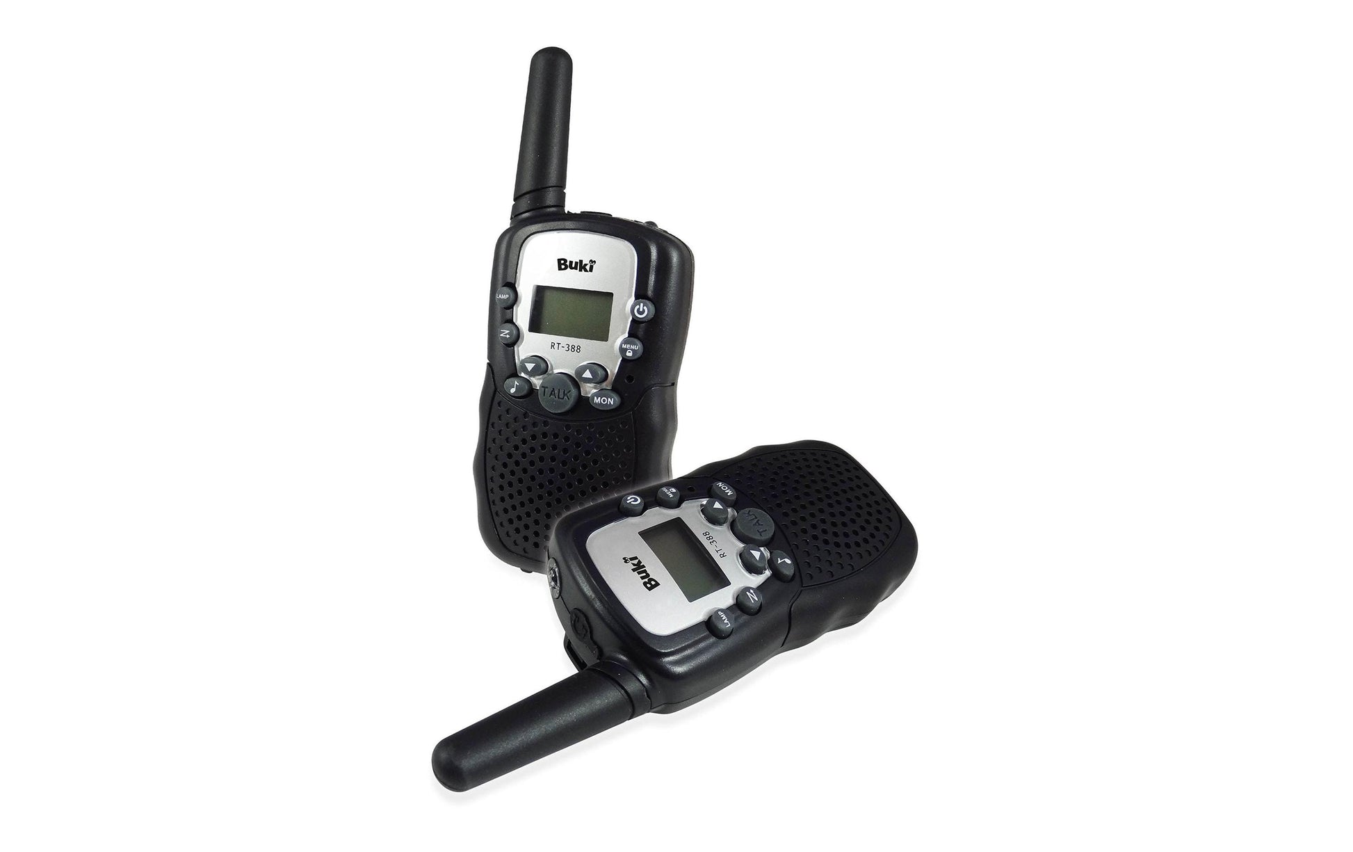 Buki Walkie-Talkie – 3 km Reichweite, 16 Kanäle – 2 Stück – ab 8 Jahren – Schwarz/Grau