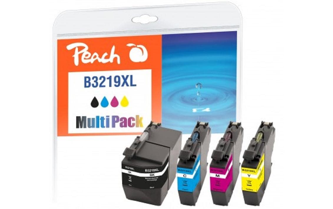 Peach Tintenpatronen-Multipack LC-3219XL, 4er-Pack – für MFCJ 5330 DW, MFCJ 5330 DW XL, MFCJ 5335 DW und andere