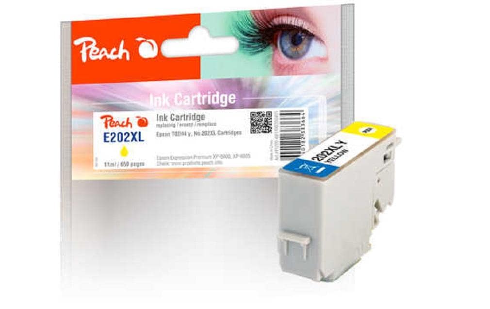 Peach 202XL Gelb Tintenpatrone (Kompatibel) – 650 Seiten – für Epson XP-6000/6005/6100 …