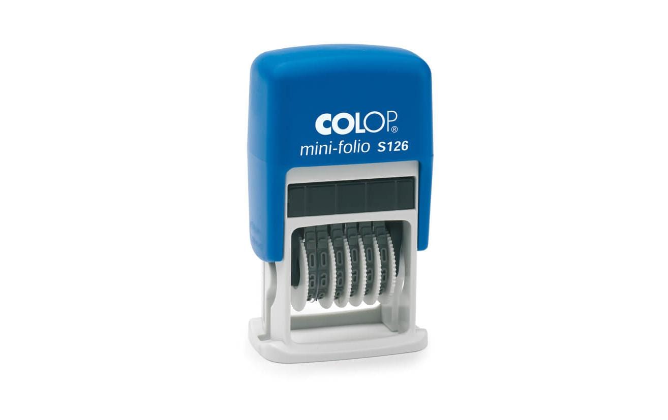Colop S 126 – Selbstfärbender Ziffernstempel – Abdruck 4 × 19 mm – Blau