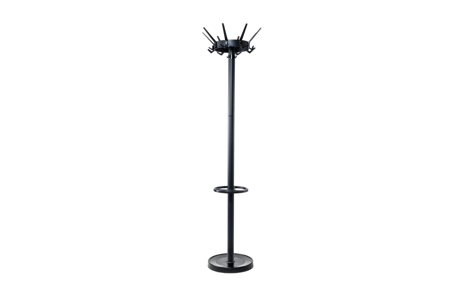 MAUL Garderobenständer (mit Schirmhalter, drehbare Krone) – Stahl – Schwarz – 1'725 mm