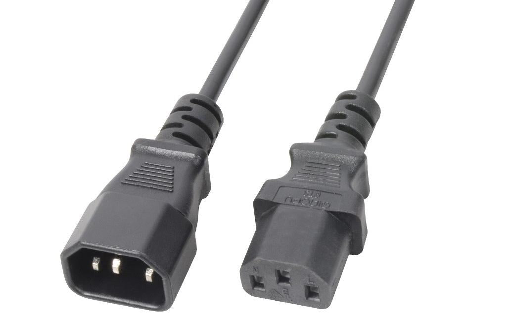 PD-Connex Verlängerungskabel – IEC C14–IEC C13, 5 m, 3×0,75 mm², Schwarz