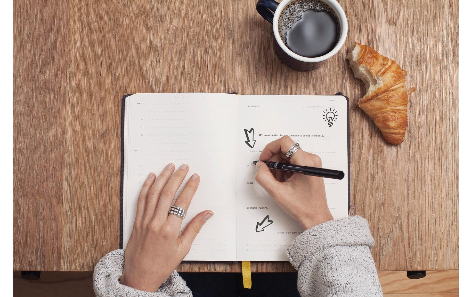 Colop Selbstfärbender Stempel – Bullet Journal – 10 Motive, inkl. Stempelkissen – für Papier
