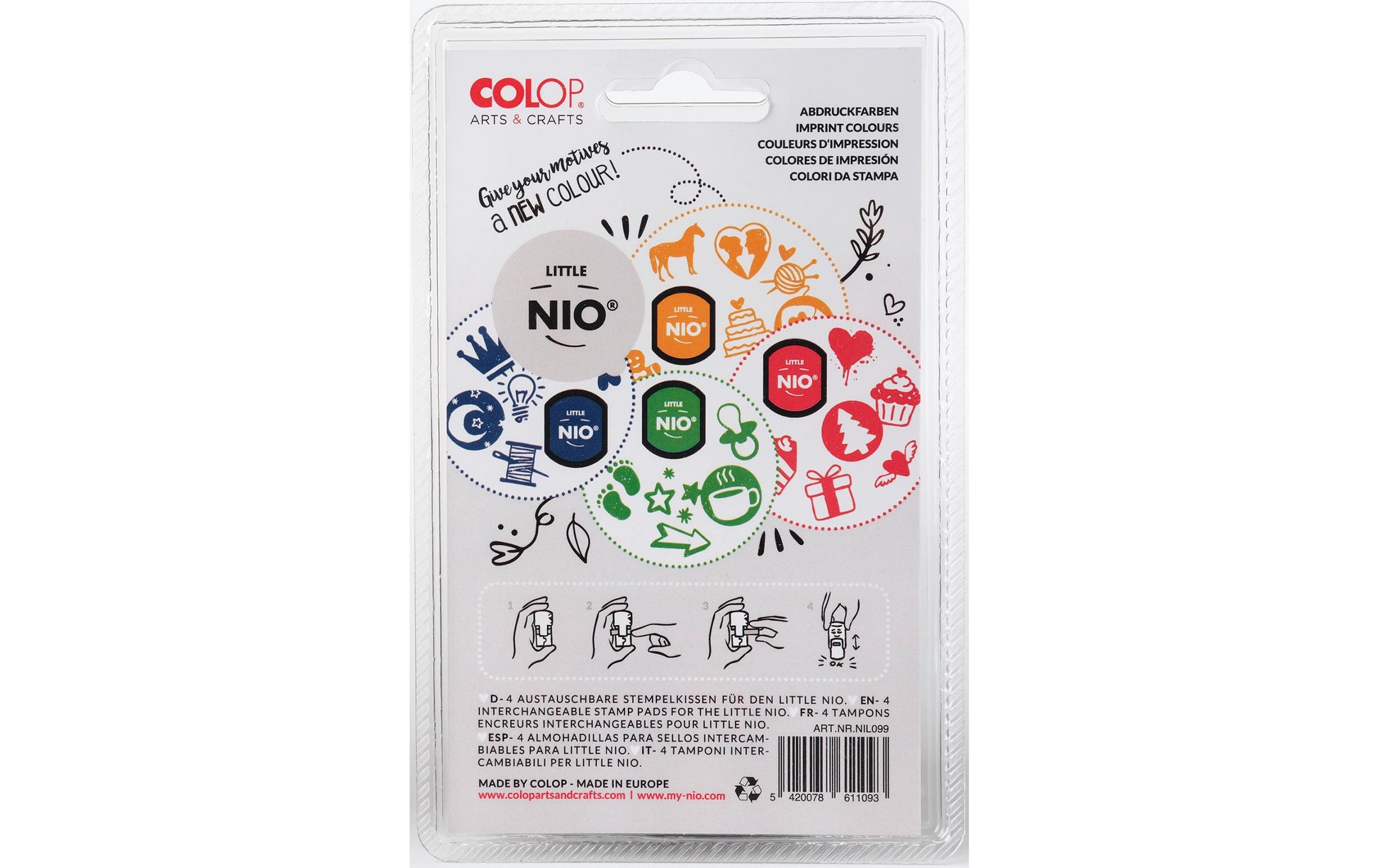 Colop Little NIO 2 Classic – Stempelkissen – Mehrfarbig – 4er-Set