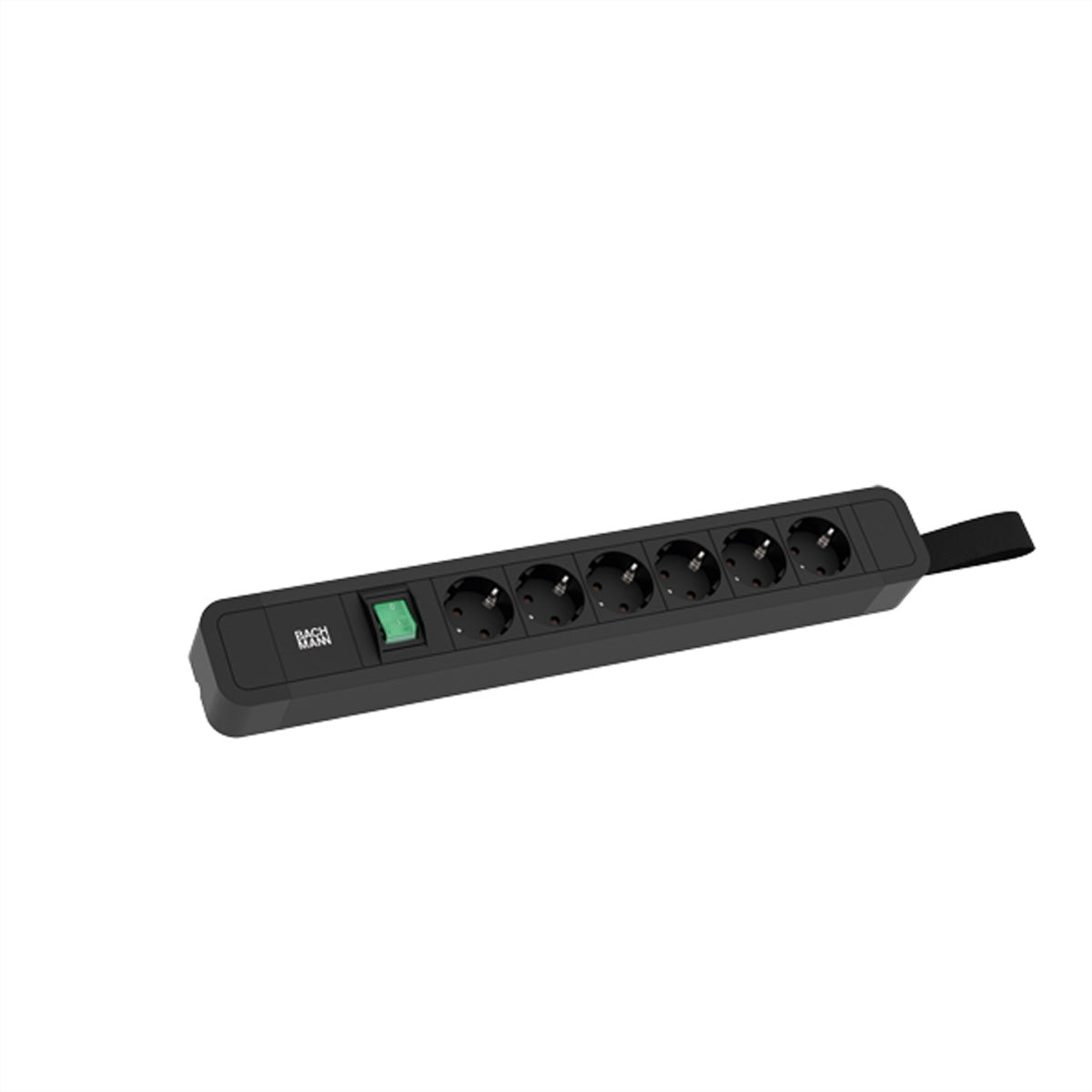 Bachmann PRIMO2 Steckdosenleiste, 6×T13, mit Schalter, 2 m, Eingang CEE7/7 – schwarz