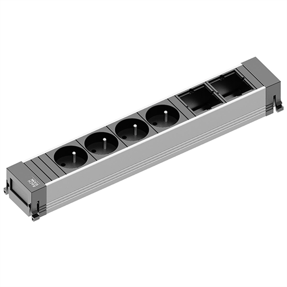 Bachmann POWER FRAME – 4× UTE-Steckdosen, GST18-Stecker, 0,2 m, für Frankreich, Tschechien, Slowakei