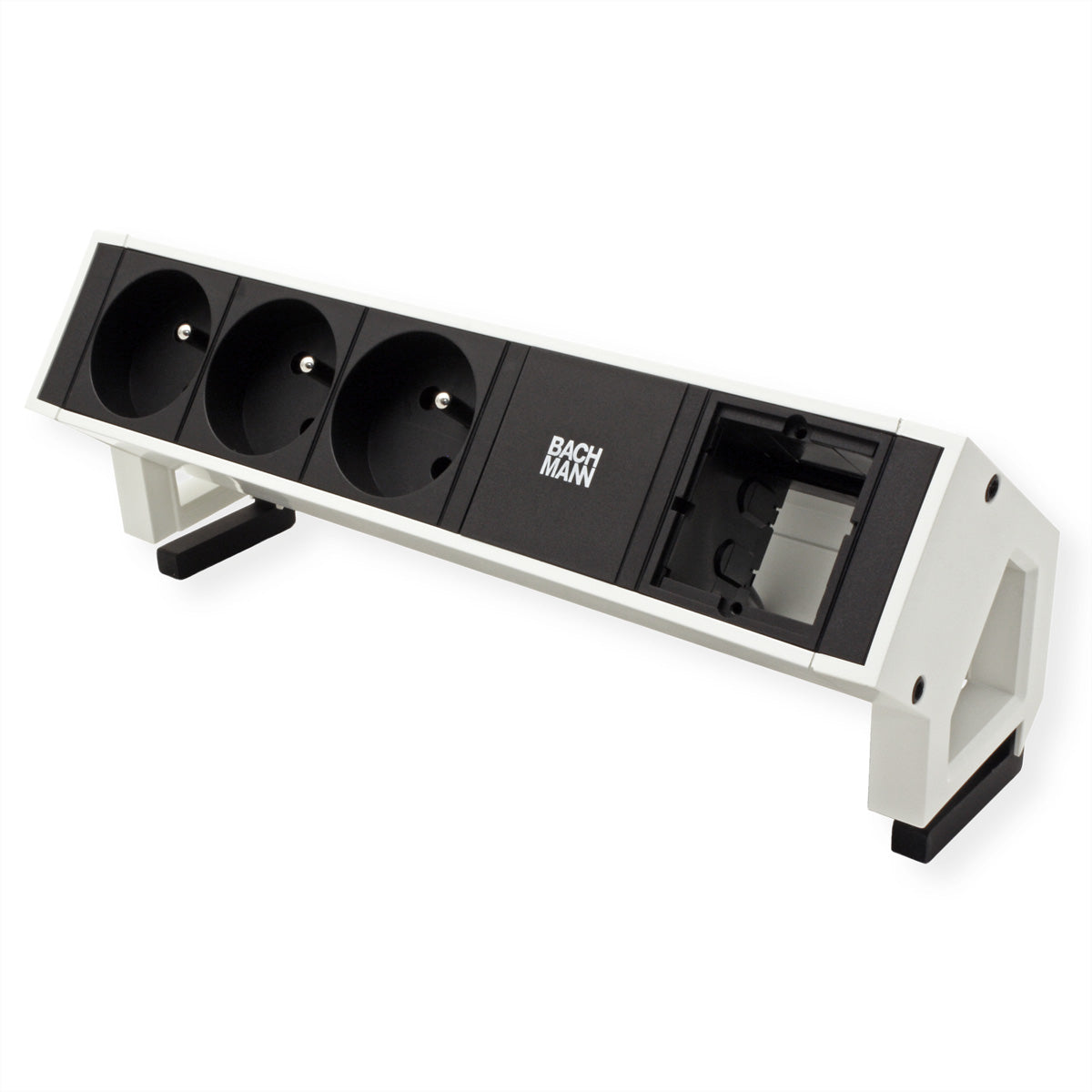 Bachmann DESK2 Steckdosenleiste, 3×UTE, 0,2 m – für Frankreich, Tschechien, Slowakei – weiss