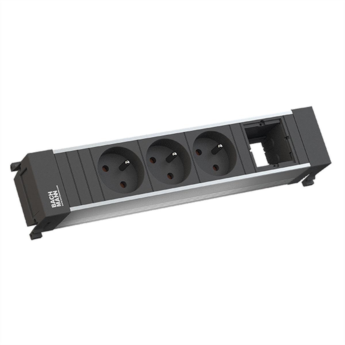 Bachmann POWER FRAME 3xUTE 1xCM – Steckdosenleiste, 3× UTE (CEE 7/5, Typ E), 0,20 m, Stecker Wieland GST18