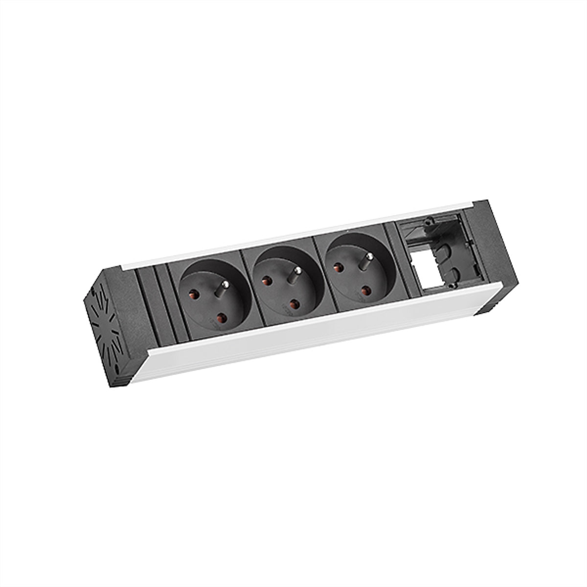 Bachmann VENID – Einbau-Anschlussfeld, 3× UTE (Typ E) + 1× Modul (leer), 0,2 m, Stecker Wieland GST18, schwarz