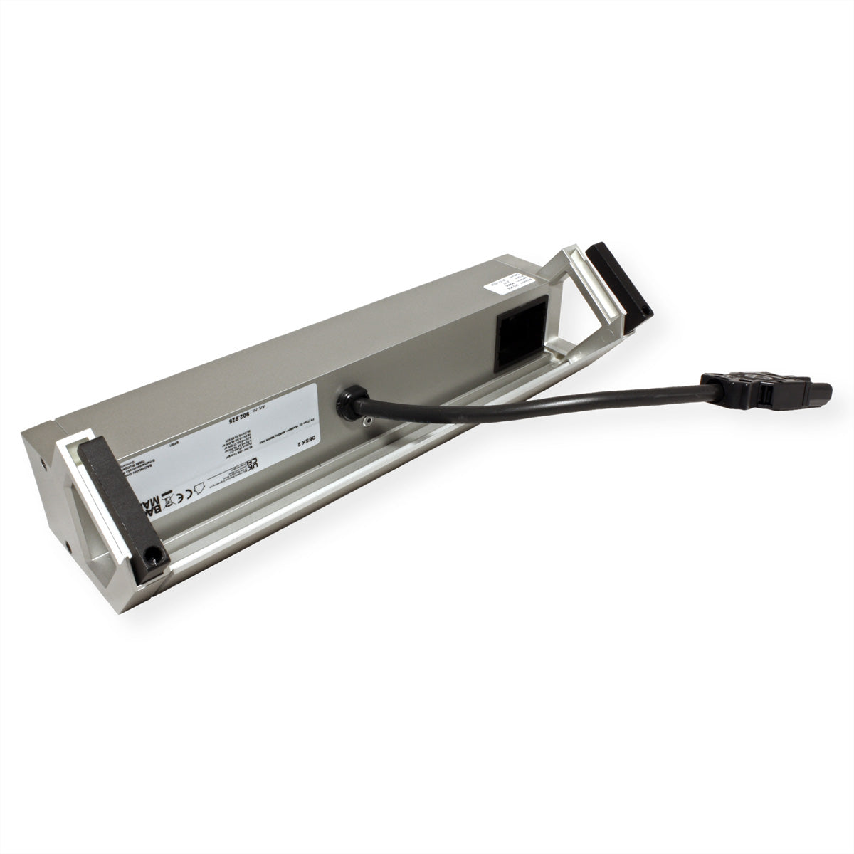 Bachmann DESK2 Steckdoseneinheit – 2×UTE (Typ E), USB‑C 60 W, Aufbau, GST18-Stecker, 0,2 m, Silberfarben
