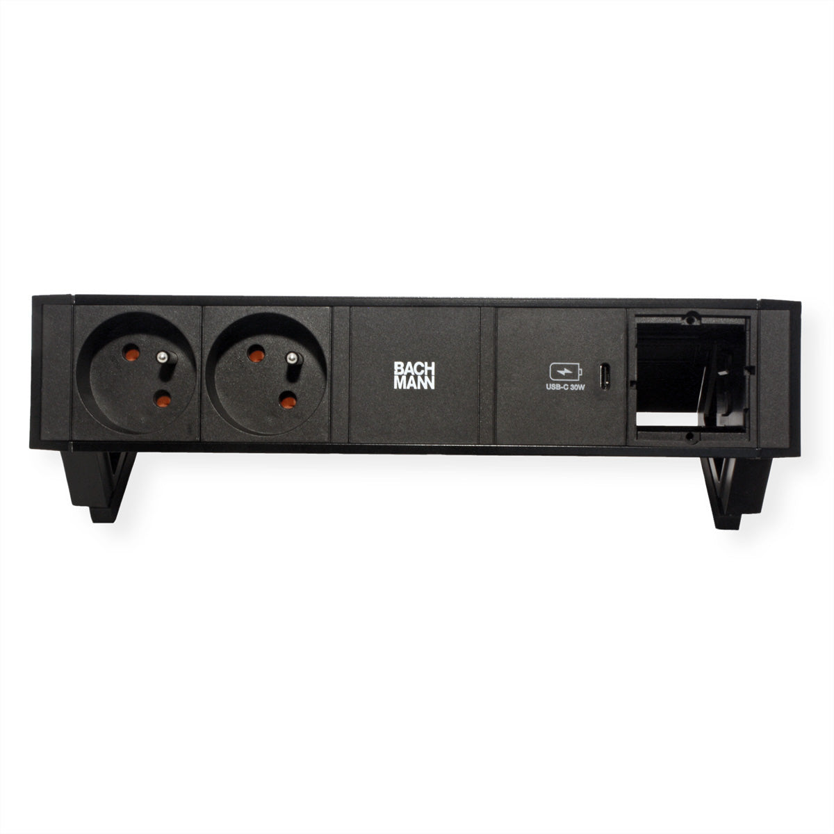 Bachmann DESK2 Steckdoseneinheit – 2×UTE, USB‑C 30 W, Aufbau, Wieland GST18, 0,2 m