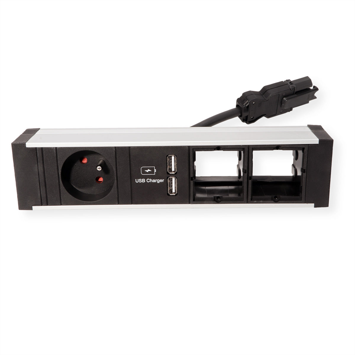 Bachmann VENID – Einbau-Anschlussfeld, 1× UTE (Typ E), 2× USB-Ladegerät 5 V DC/3,1 A, 0,2 m, Stecker GST18