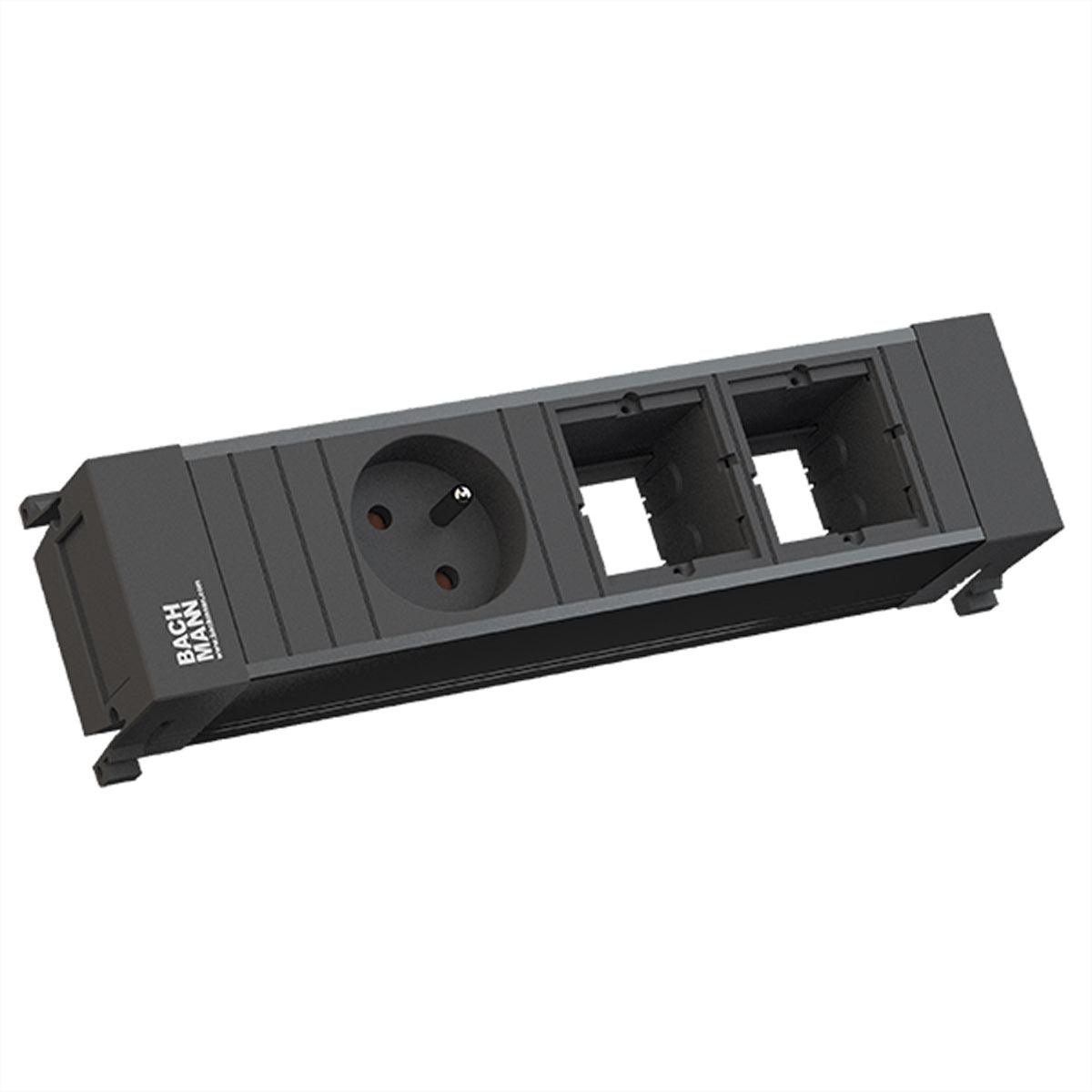 Bachmann POWER FRAME Steckdoseneinheit – 1×UTE + 2×leere CM, Einbau, für FR, CZ, SK