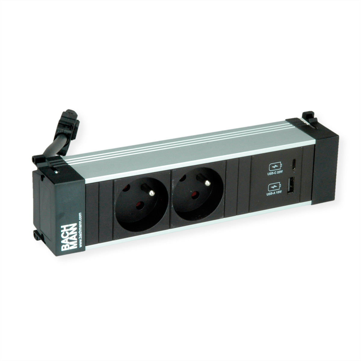 Bachmann POWER FRAME S Steckdoseneinheit – 2×UTE, USB-A/USB-C 22 W, Einbau, 0,2 m Kabel mit GST18