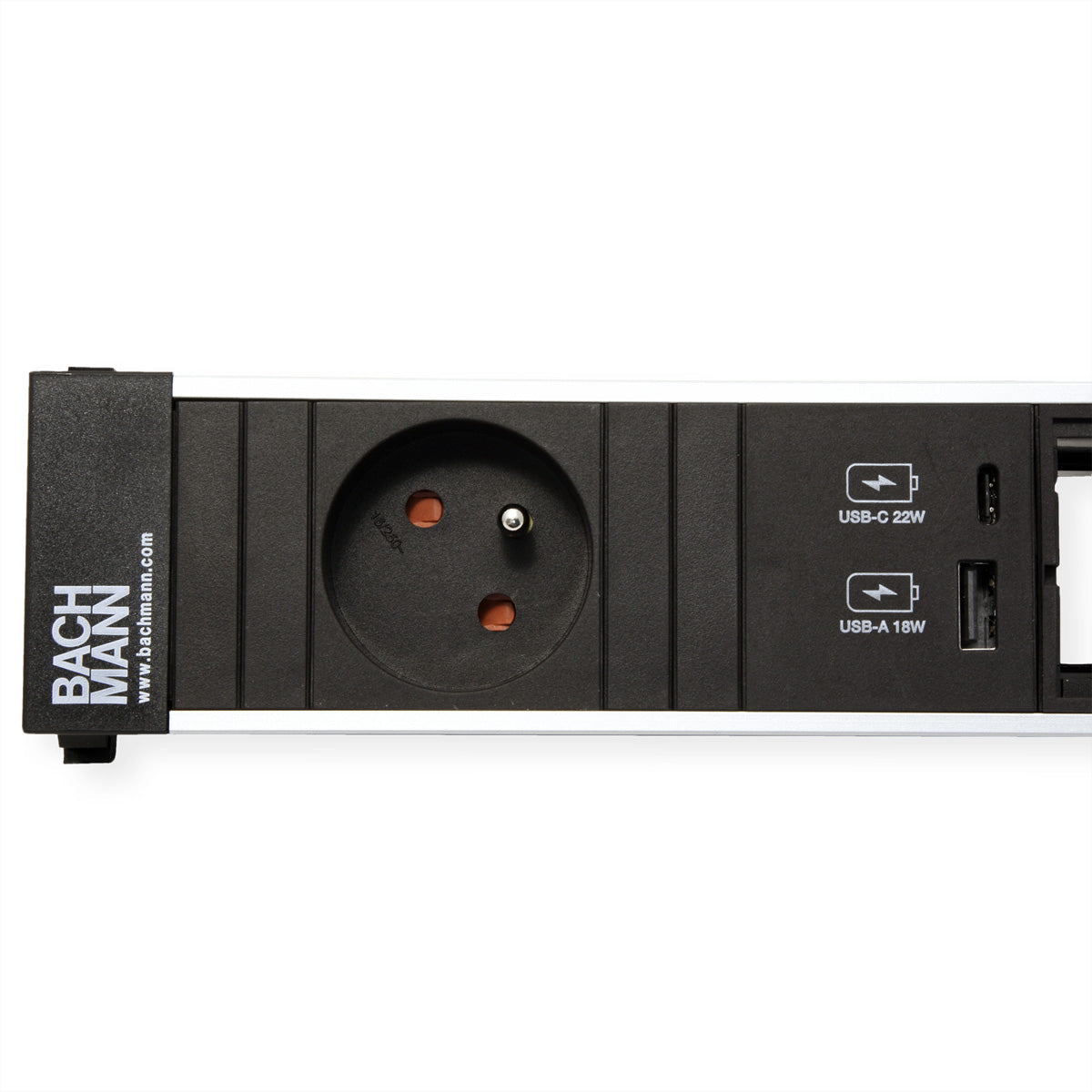 Bachmann POWER FRAME S Steckdoseneinheit – 1×UTE, USB-A/USB-C 22 W, Einbau, Wieland GST18, 0,2 m