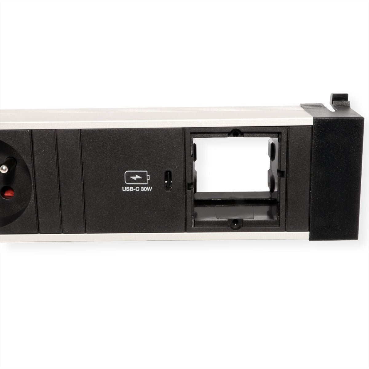 Bachmann POWER FRAME M Einbausteckdosenleiste, 2×UTE, 1×USB-C PD 30 W, Einbau, Eingang GST18, 0,2 m – Schwarz