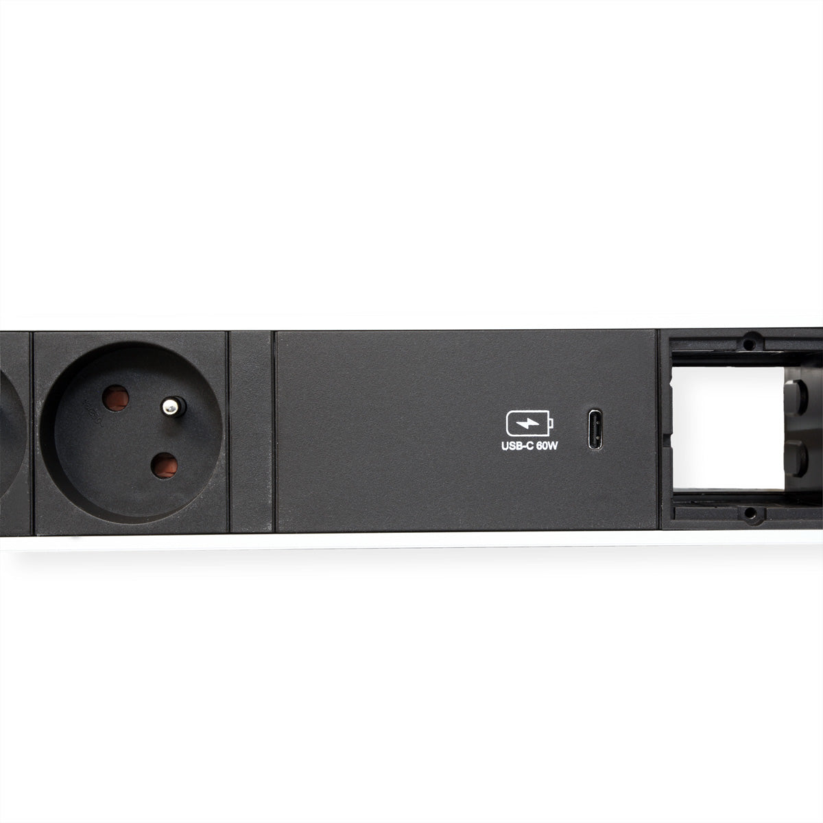Bachmann POWER FRAME L Steckdoseneinheit – 2×UTE, USB-C 60 W, Einbau, 0,2 m Kabel (GST18)