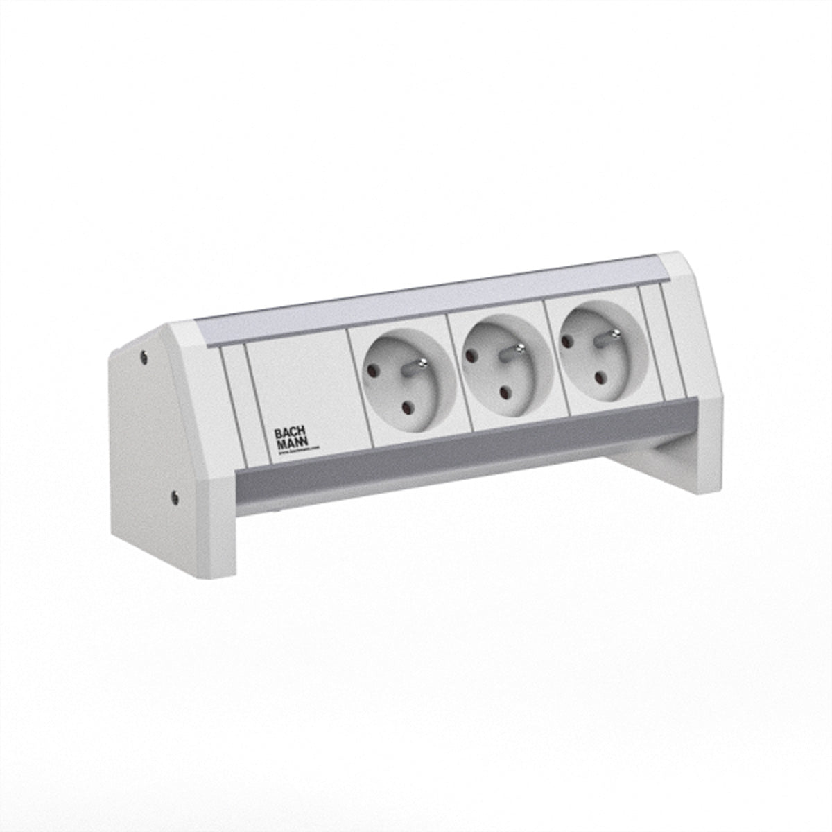 Bachmann DESK Steckdosenleiste UTE×3 – Wieland GST18 – für Frankreich, Tschechien, Slowakei – weiss