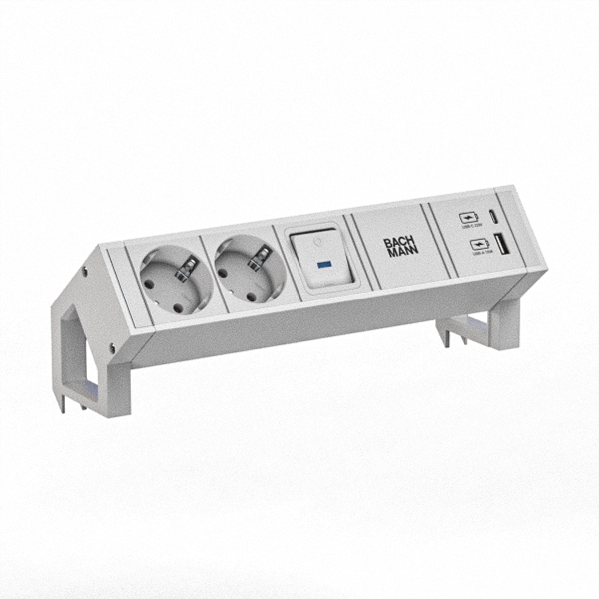 Bachmann DESK2 Steckdoseneinheit – 2×Schuko, USB‑A/USB‑C 22 W, Tisch, 0,2 m GST18