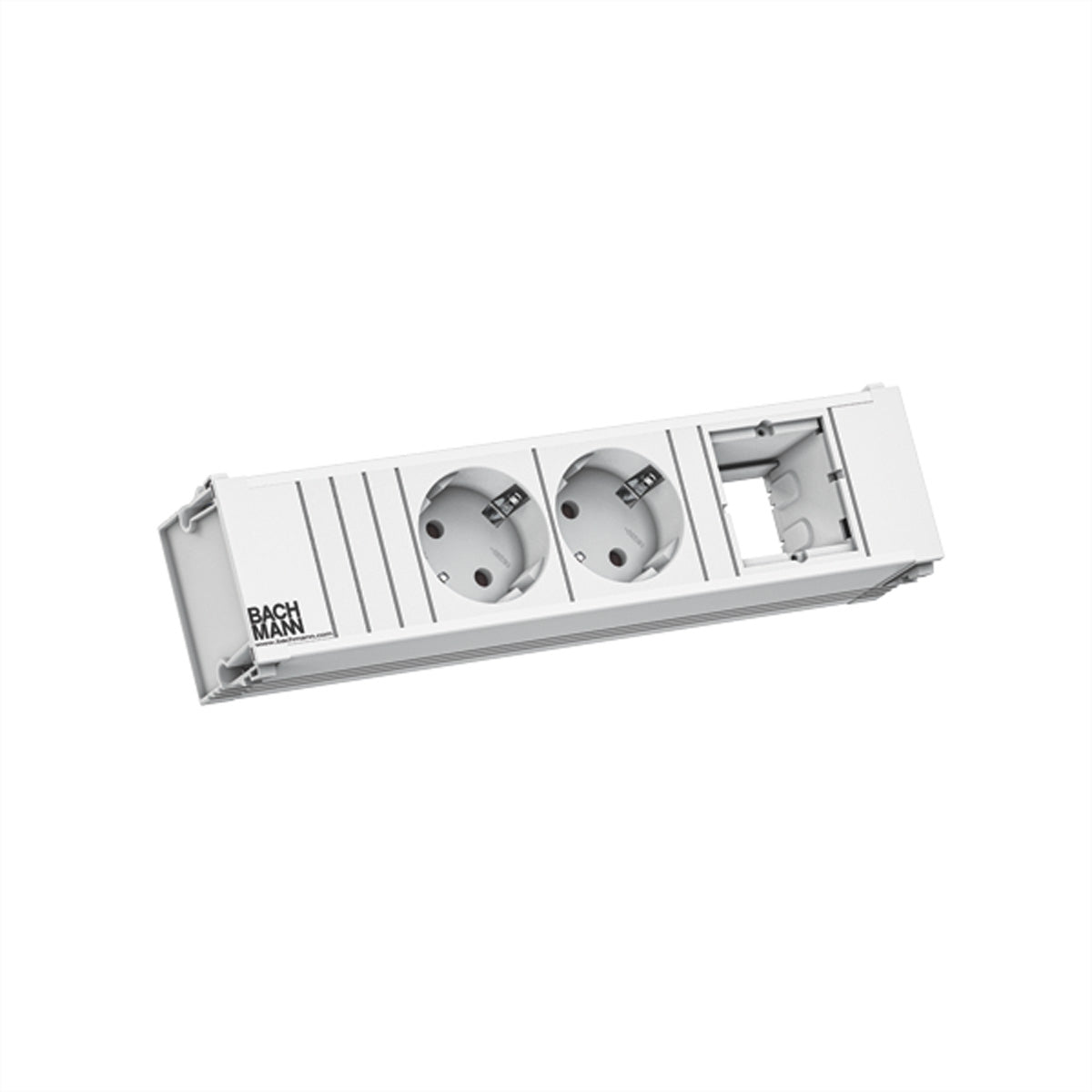 Bachmann CONI Steckdoseneinheit – 2×Schuko (Typ E/F) + 1×Leermodul, Einbau, GST18 0,2 m