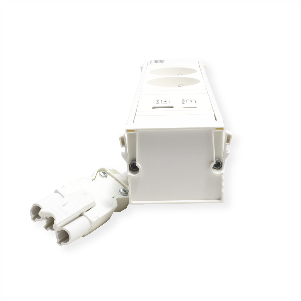 Bachmann CONI Einbausteckdosenleiste 2×UTE, 2×USB 22 W, Einbau, GST18 Eingang, 0,2 m – Weiss