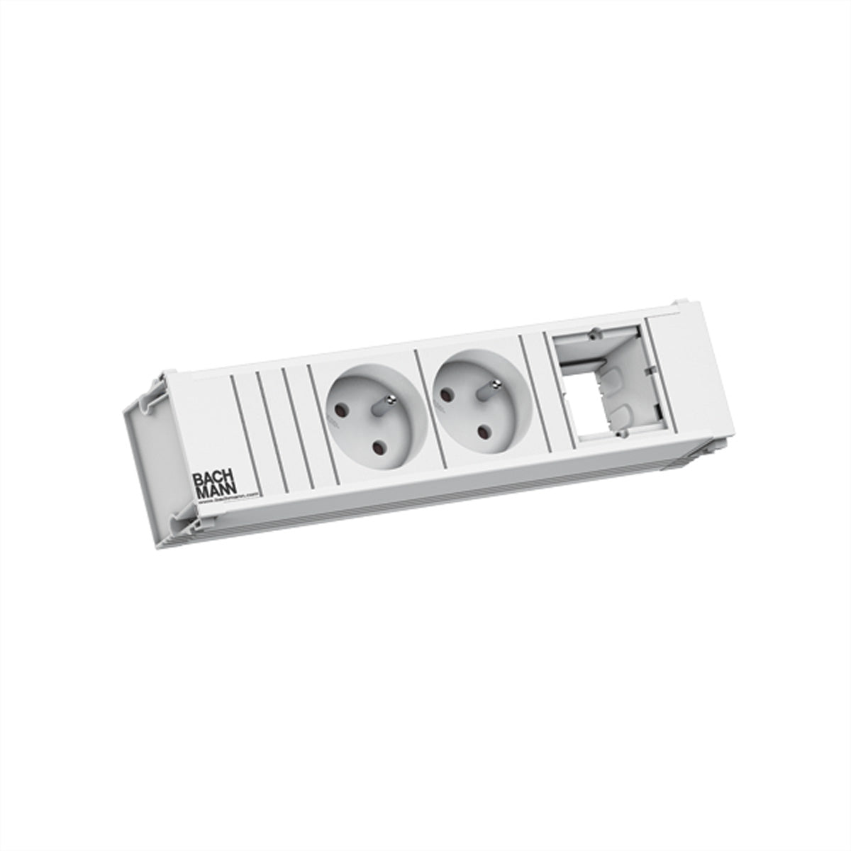 Bachmann CONI Einbausteckdosenleiste, 2×UTE, Einbau, Eingang GST18, 0,2 m – Weiss