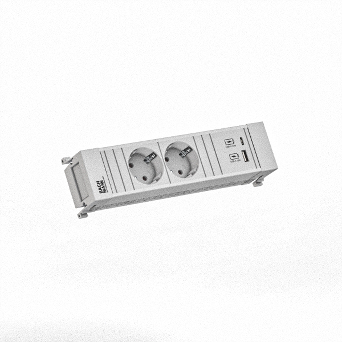 Bachmann POWER FRAME Steckdoseneinheit – 2×Schuko (Typ E/F), USB‑A/USB‑C 22 W, Einbau, GST18 0,2 m