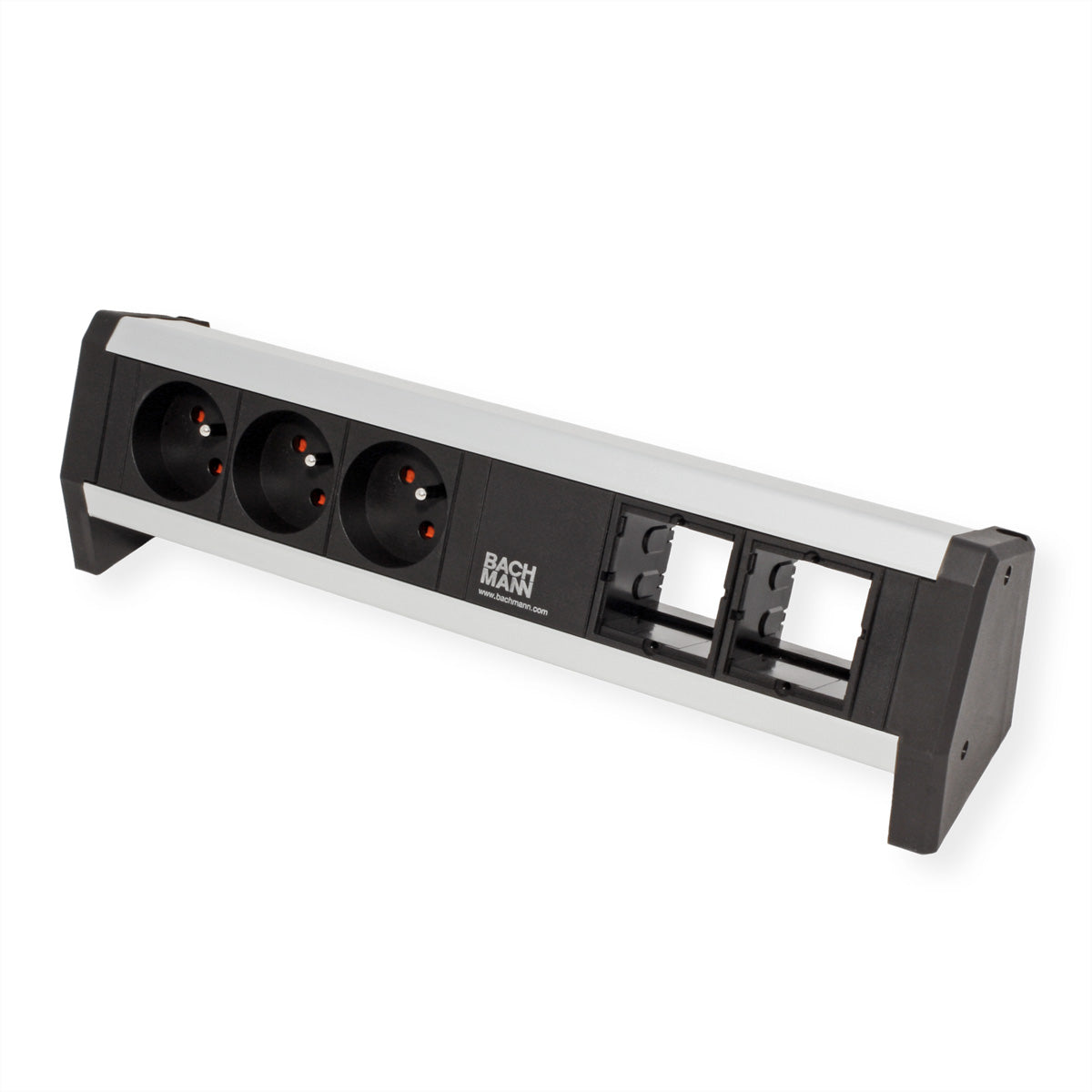 Bachmann DESK 3xUTE 2xCM GST18 – Tischsteckdosenleiste, 3× Typ E, Stecker GST18