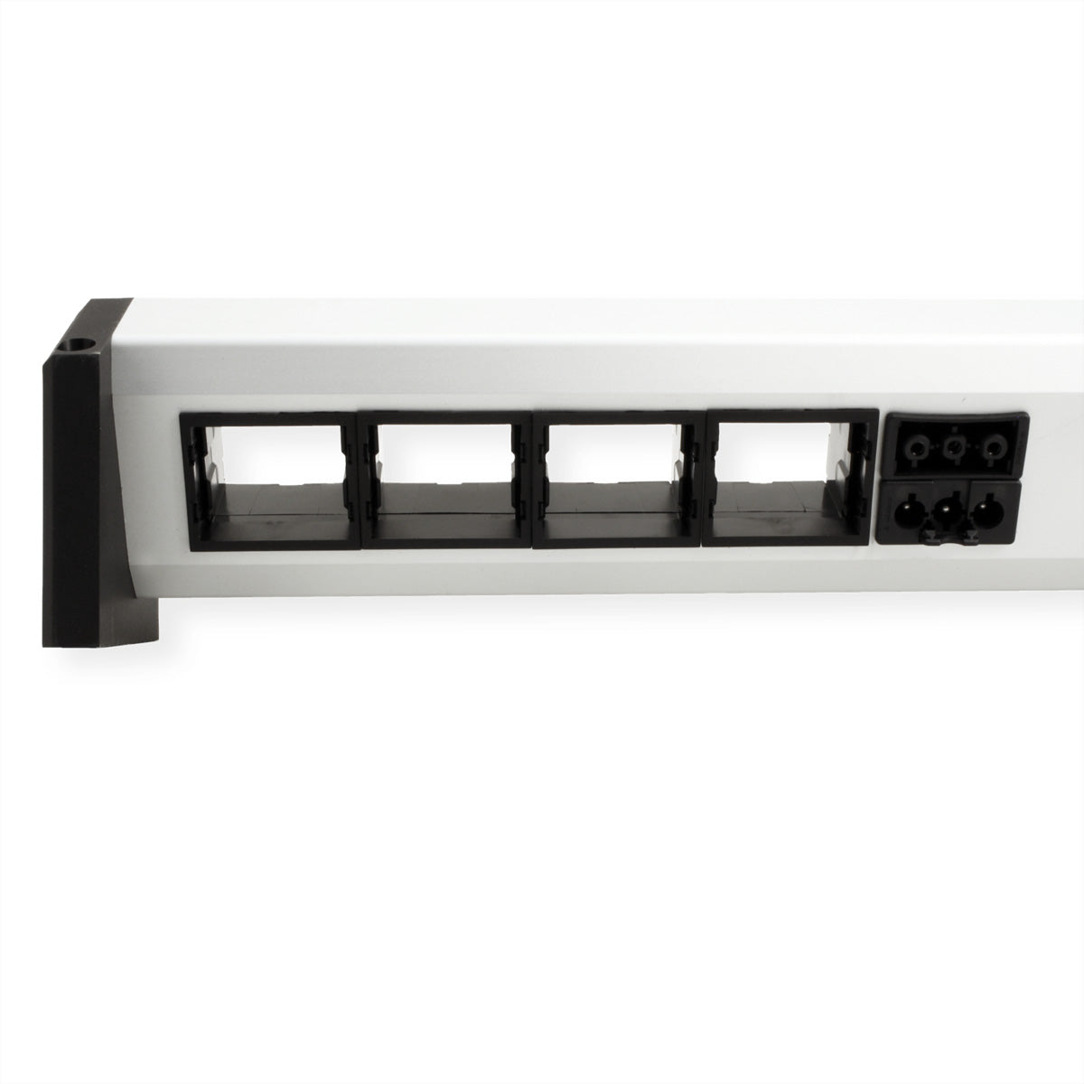 Bachmann DESK ALU Tischsteckdosenleiste, 3×UTE (Typ E), GST18 Eingang – Schwarz/Silber
