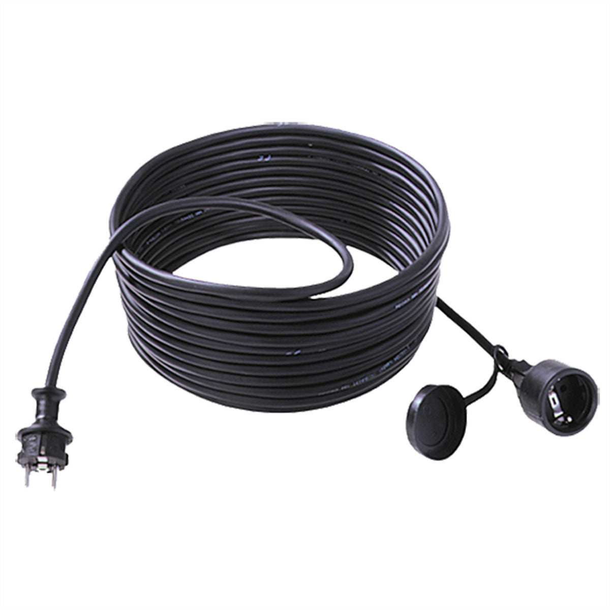 Bachmann Verlängerungskabel – Schuko (CEE 7/7)–Schuko (CEE 7/3), 10 m, 3×2,5 mm², IP44, Schwarz