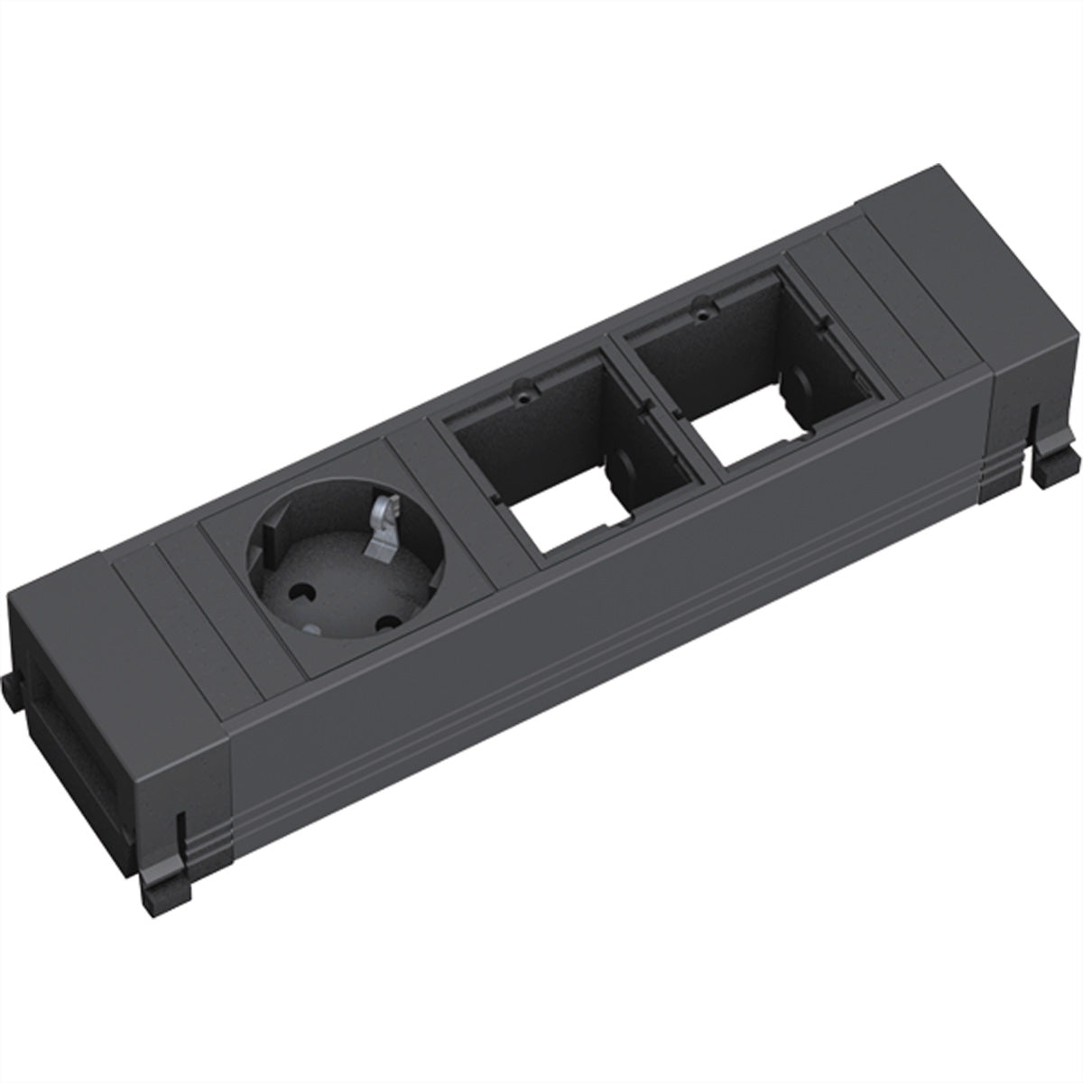 Bachmann POWER FRAME Steckdoseneinheit – 1×Schuko (Typ E/F), 0,2 m Kabel, GST18-Stecker, Kunststoffprofil, Einzeln