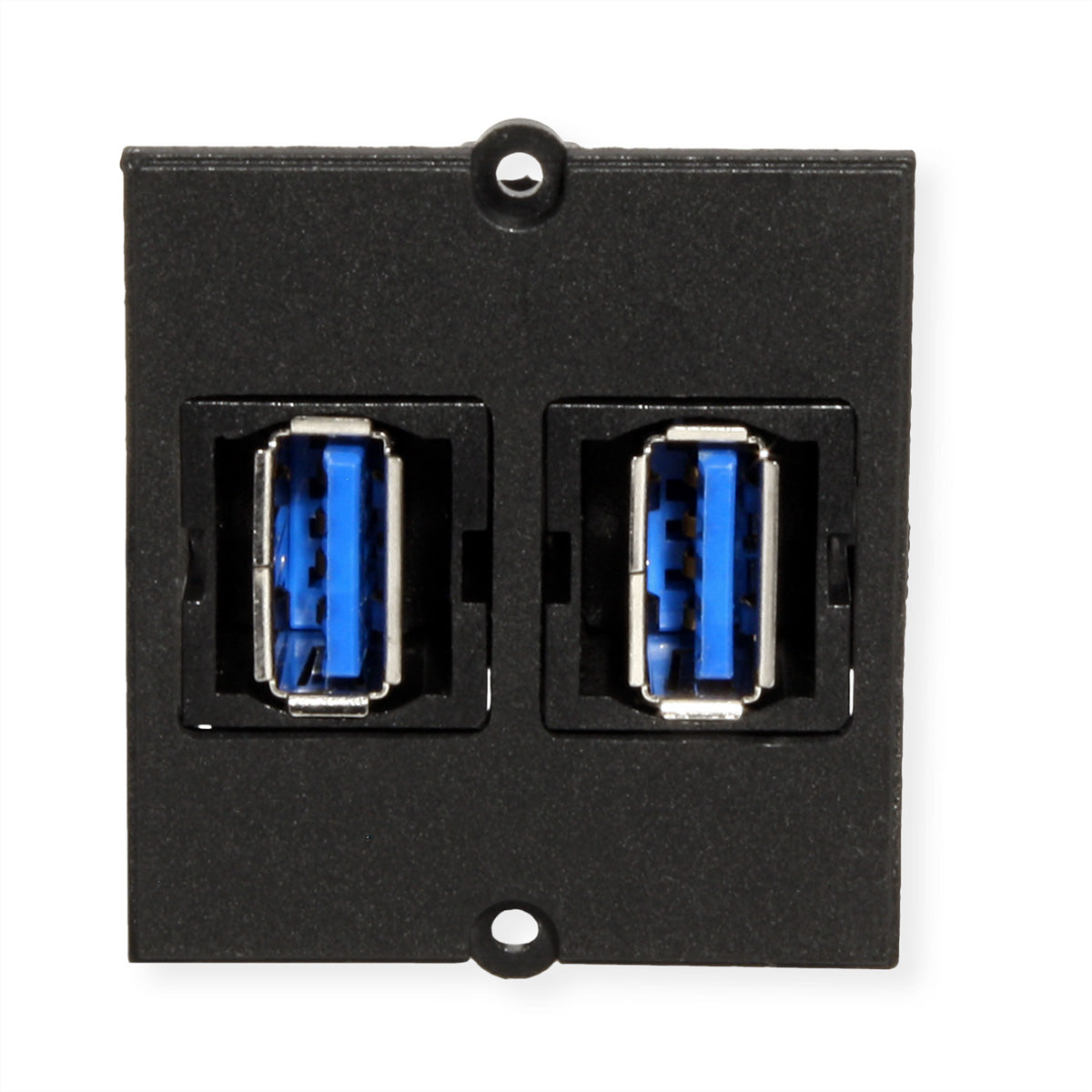 Bachmann Einbausteckdosenleiste, 2×USB-A, Einbau, 90° seitlicher Abgang – schwarz/silber
