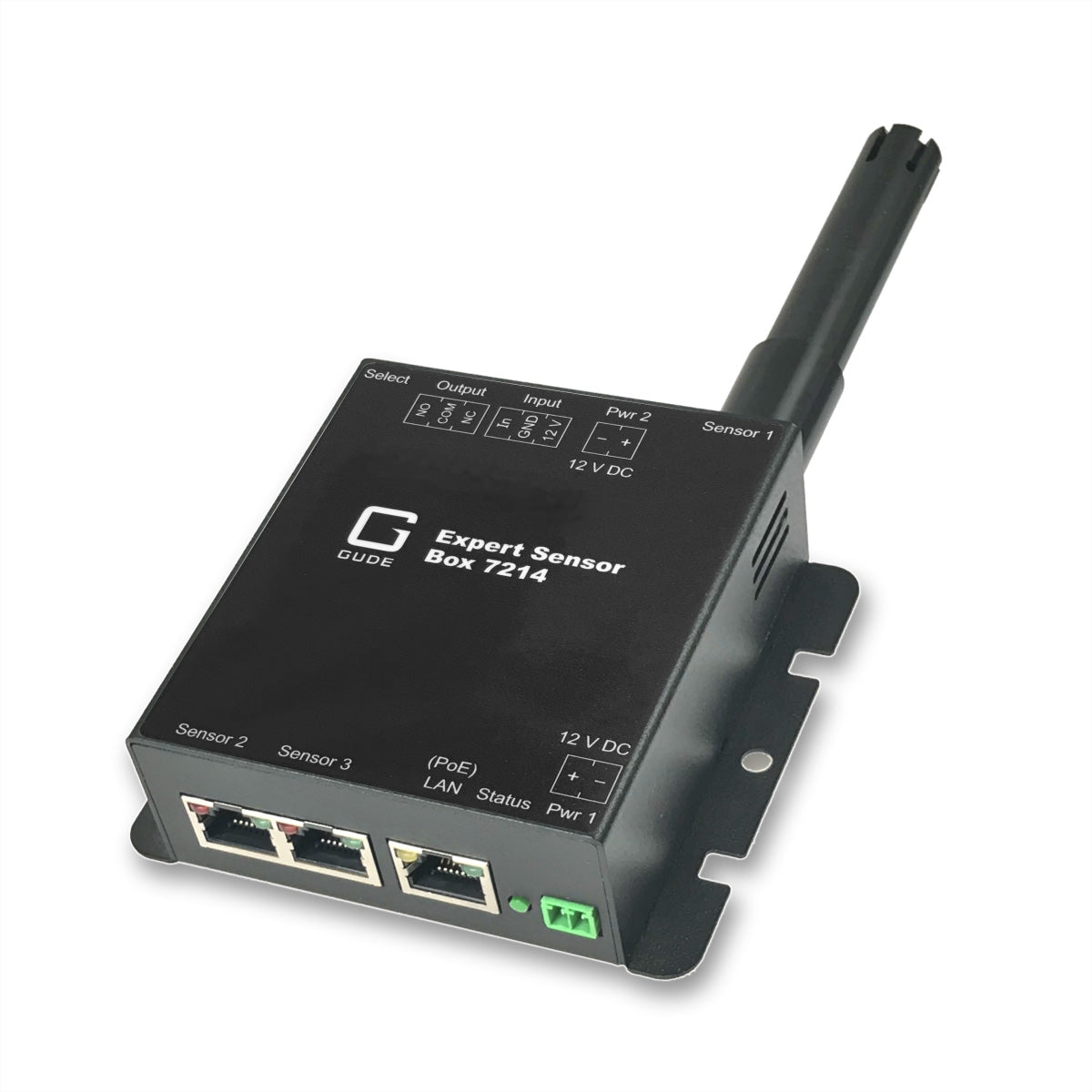 Gude 72143 Expert – Sensor-Hub/Pod, LAN, Temperatur, Luftfeuchtigkeit & Luftdruck, I/O-Monitoring – Schwarz
