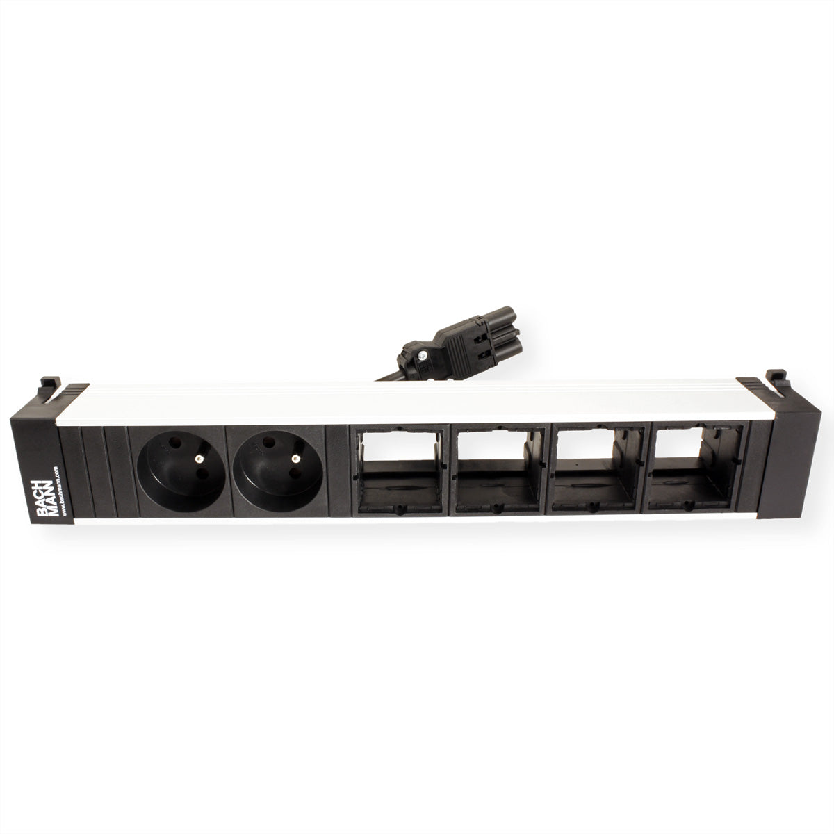 Bachmann Power Frame Steckdoseneinheit – 2×Typ E + 4×leere Module, Einbau, 0,2 m Zuleitung, Wieland GST18