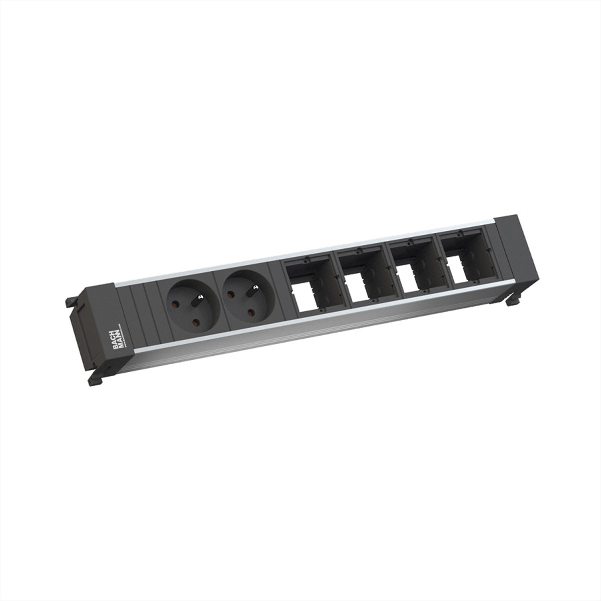 Bachmann Power Frame Steckdoseneinheit – 2×Typ E + 4×leere Module, Einbau, 0,2 m Zuleitung, Wieland GST18