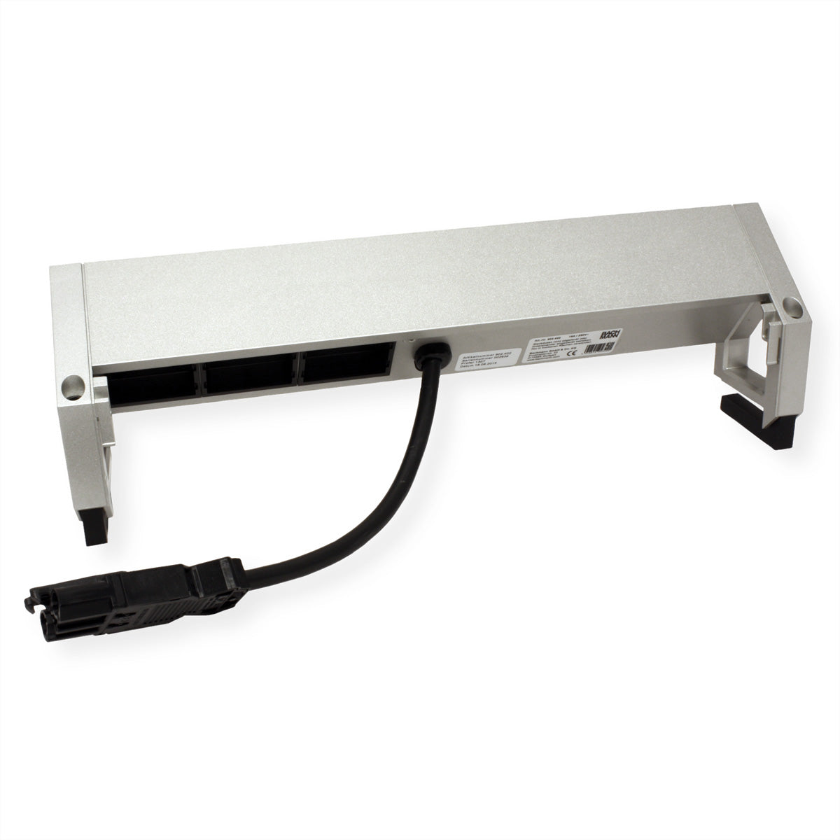 Bachmann DESK2 Steckdoseneinheit – 3×T13, 0,2 m Anschlusskabel (GST18), Tisch, mit Berührungsschutz, Inox