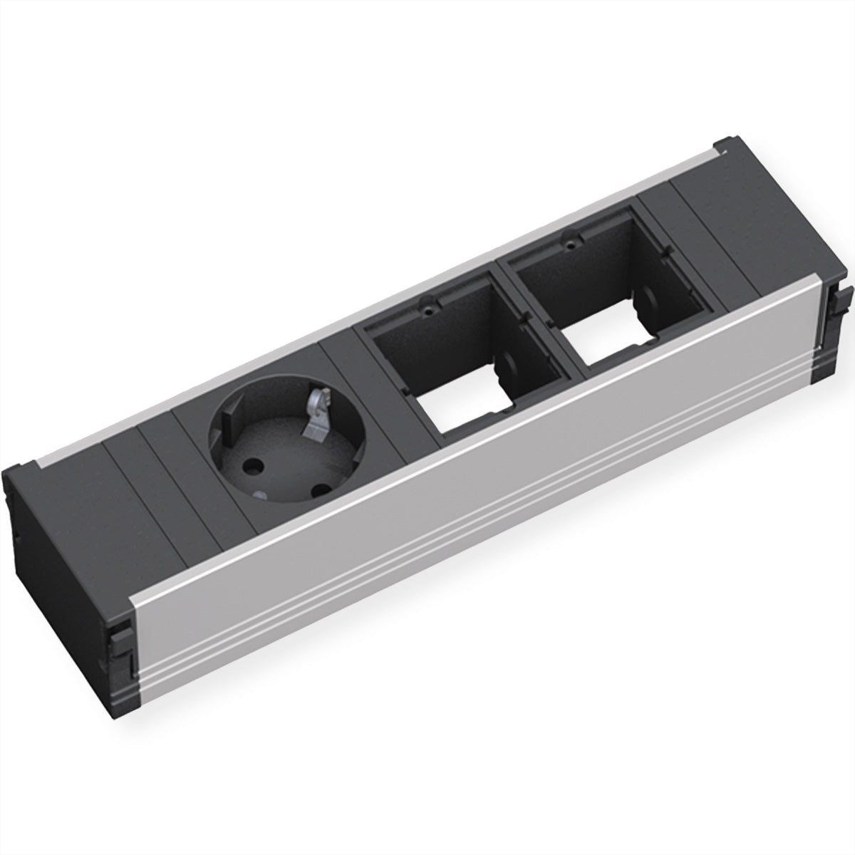 Bachmann CONI Steckdoseneinheit – 1×Schuko + 2×Leermodul, Einbau, Stromeingang 0,2 m H05VV-F mit Wieland GST18