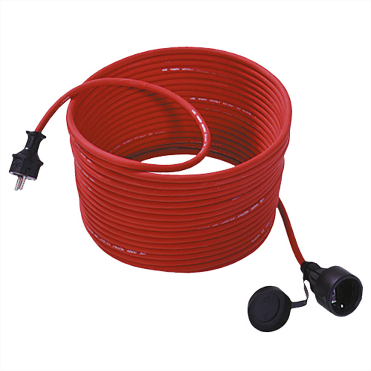 Bachmann Verlängerungskabel – Schuko (Typ E/F)–Schuko (Typ F), 25 m, IP55, aussen, 3×1,5 mm², rot