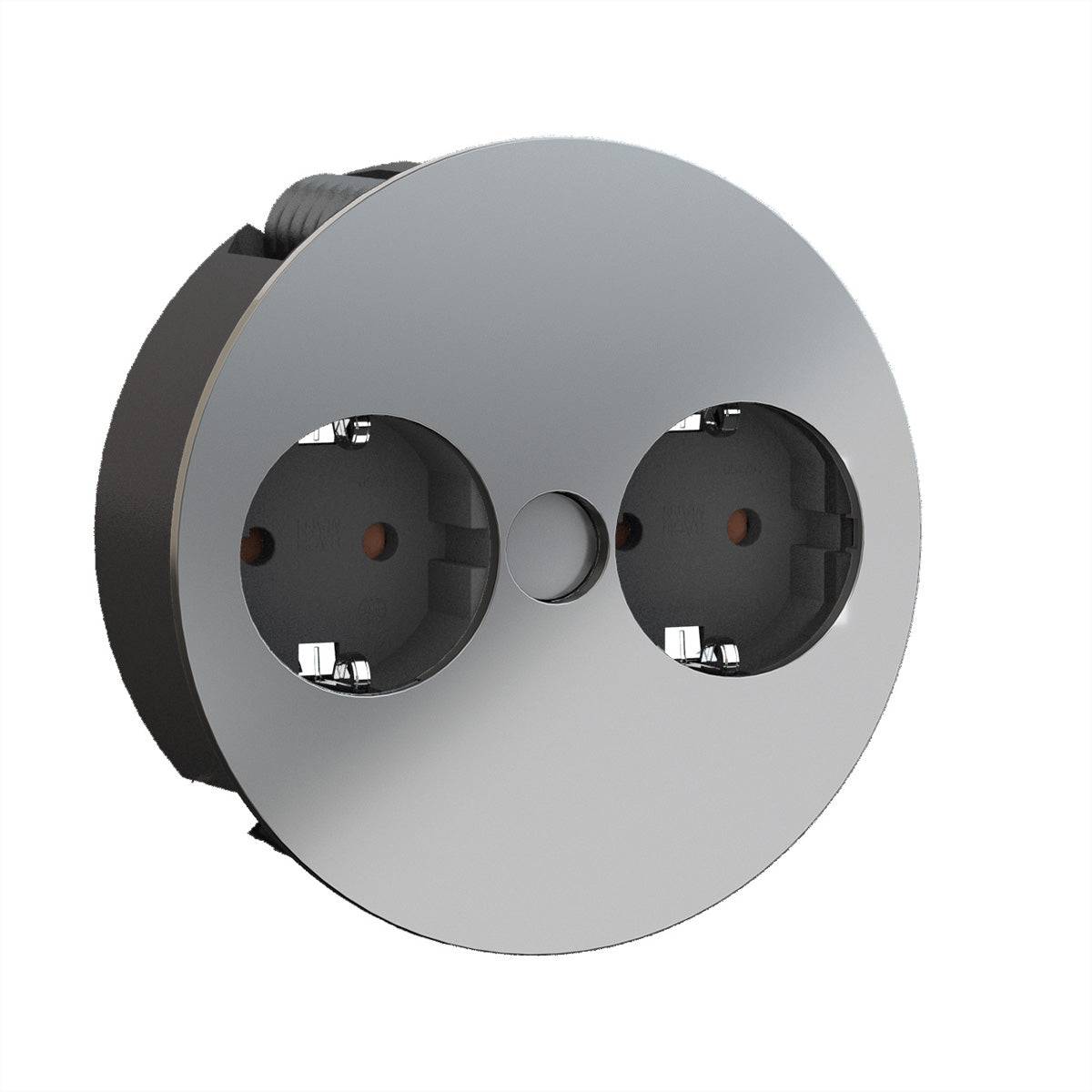 Bachmann TWIST – Einbau-Anschlussfeld, 2× T13, 2 m, Stecker mit Schutzkontakt-Montagestecker