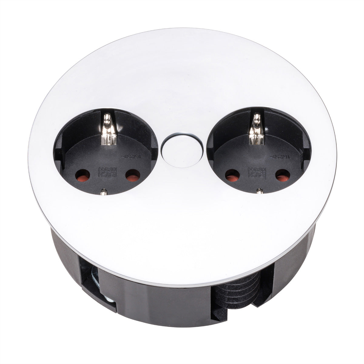 Bachmann TWIST – Einbau-Anschlussfeld, 2× T13, 2 m, Stecker mit Schutzkontakt-Montagestecker
