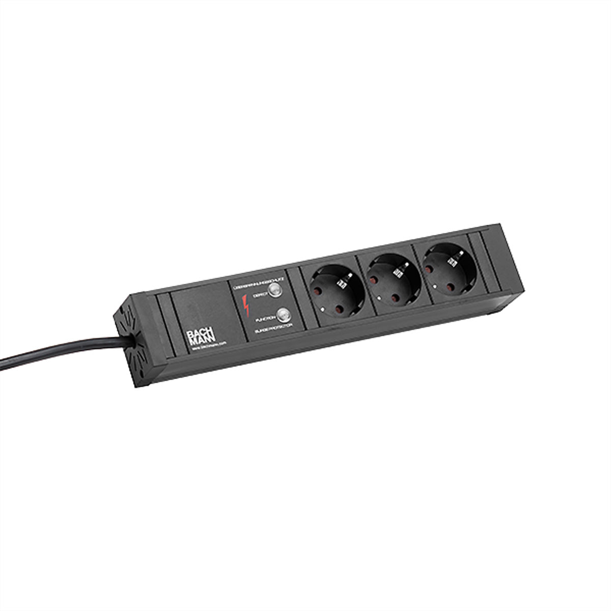 Bachmann CONNECT LINE Steckdosenleiste – 3×Schuko (Typ E/F), 2,0 m, Überspannungsschutz